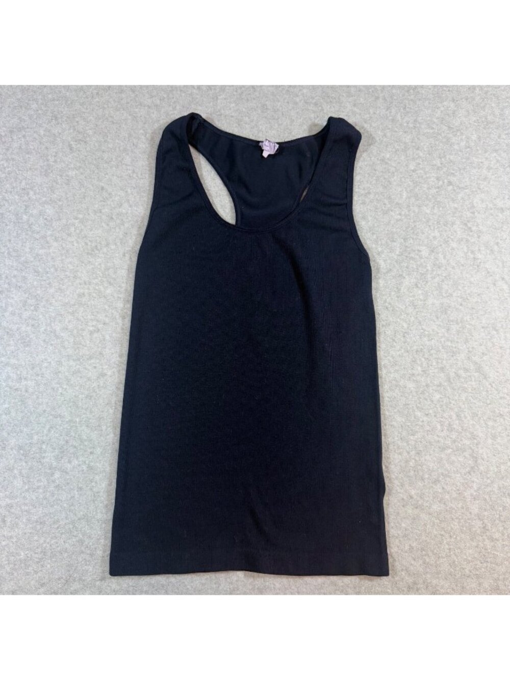 Sofra Women's Navy Blue Ribbed Racerback Tank Top Stretch Sleeveless Basic